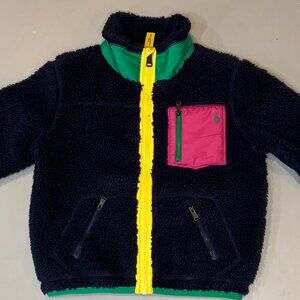 NWT Polo Ralph Lauren Toddler and Little Girls Color-Blocked Teddy Fleece Jacket